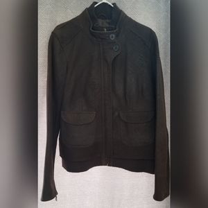 Danier Brown Leather Bomber Style Jacket XL